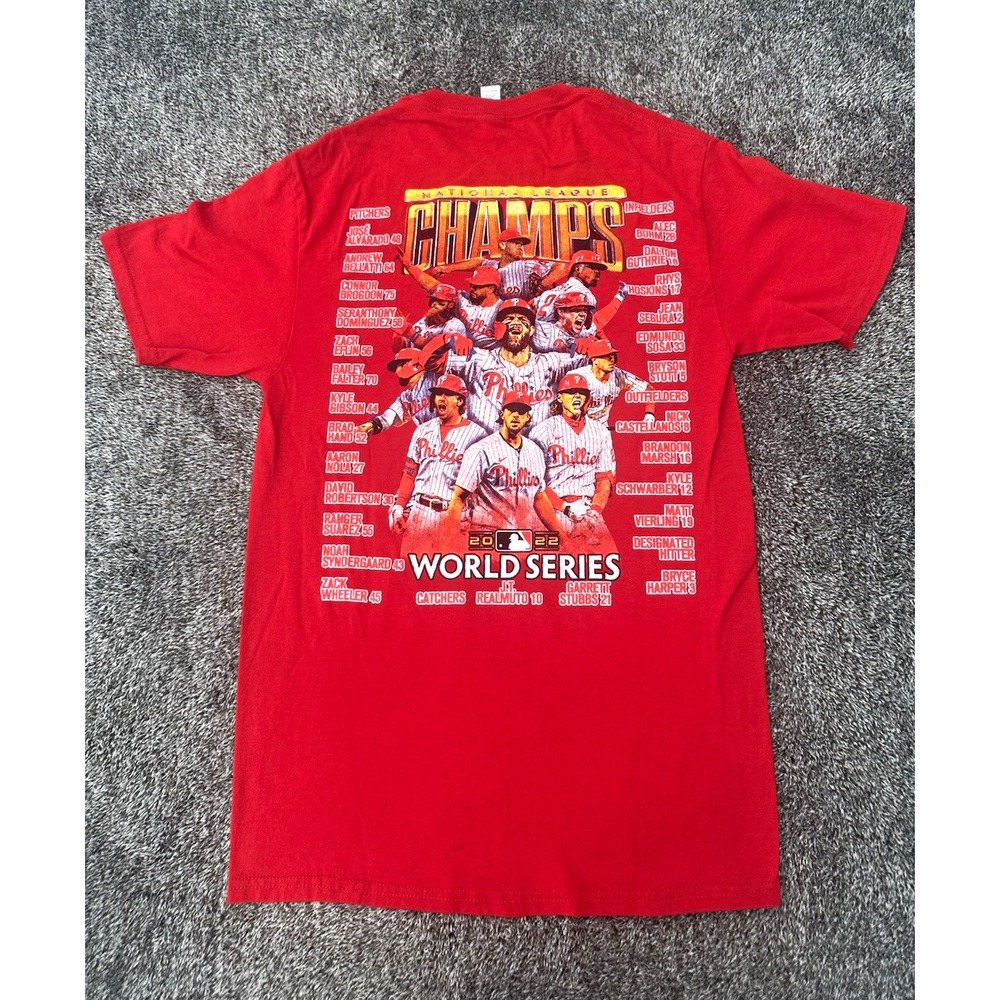 2022 Philadelphia Phillies World Series Shirt Mens S NL Champs Roster Tee
